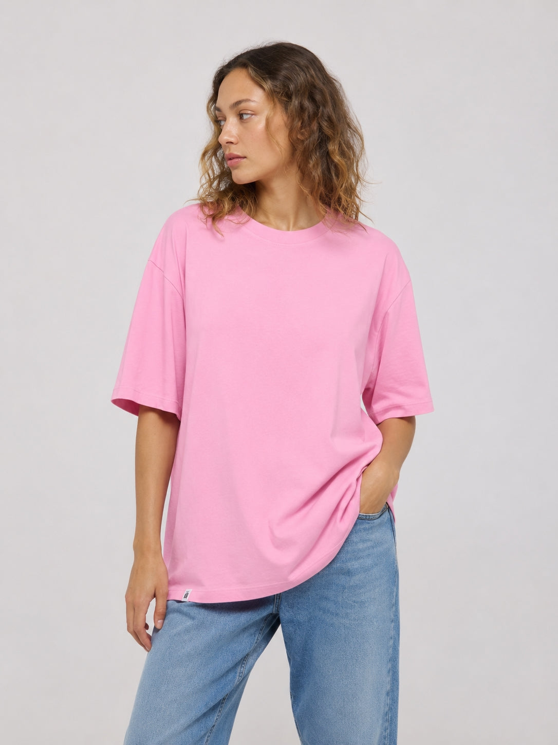 EDWIN Oversize Basic T-Shirt - begonia pink