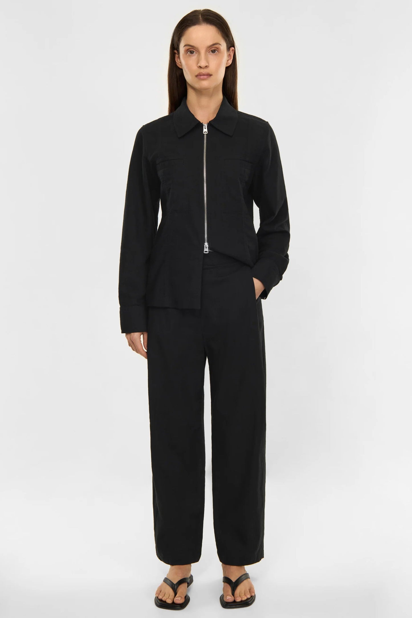 Elvine Sandi textured weave trousers - black