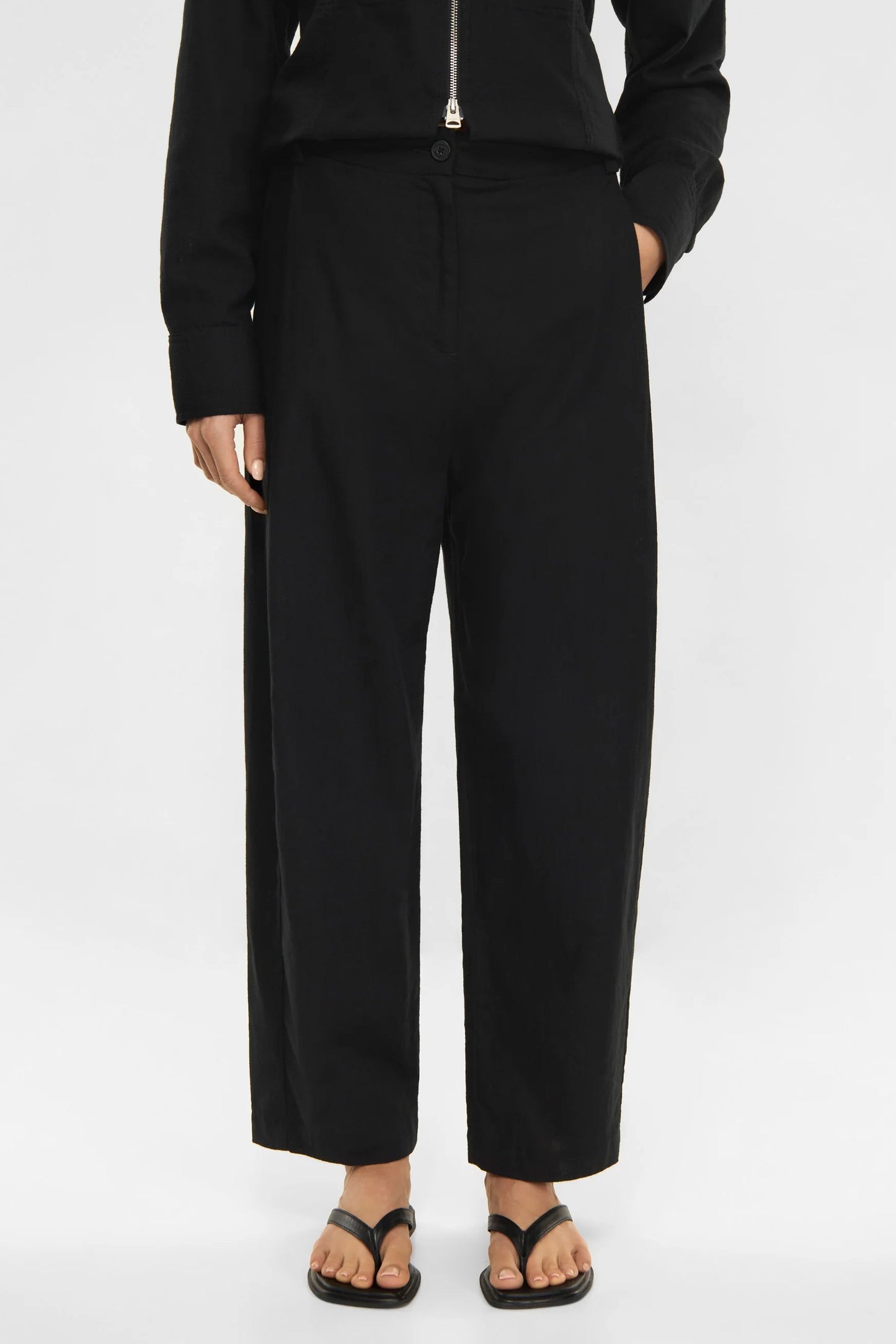 Elvine Sandi textured weave trousers - black