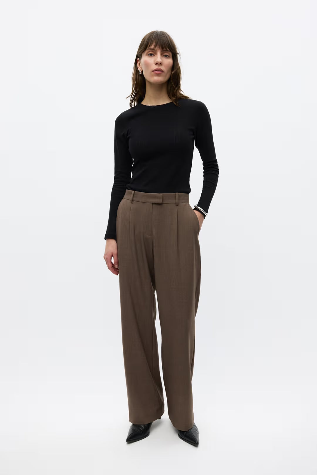 Envii Enbeta pants - brown melange