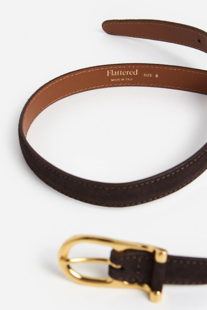 Flattered Betty belt suede - chocolate