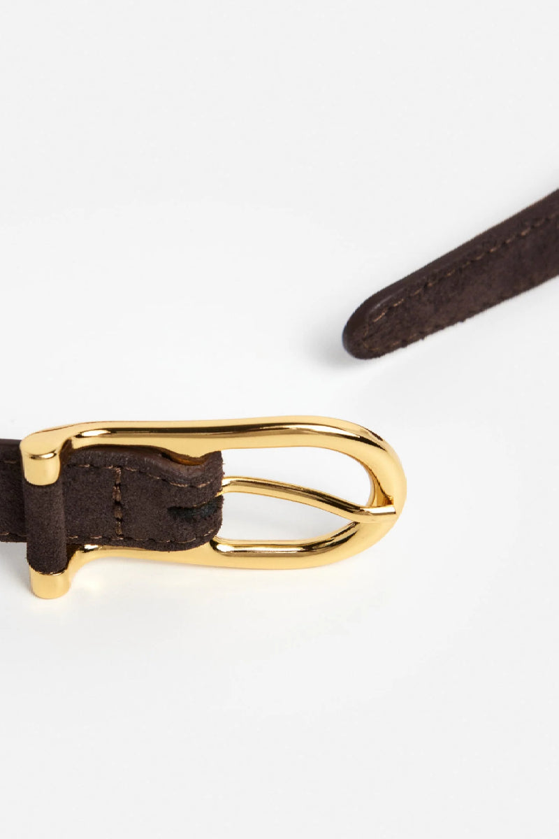 Flattered Betty belt suede - chocolate