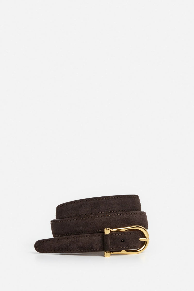 Flattered Betty belt suede - chocolate