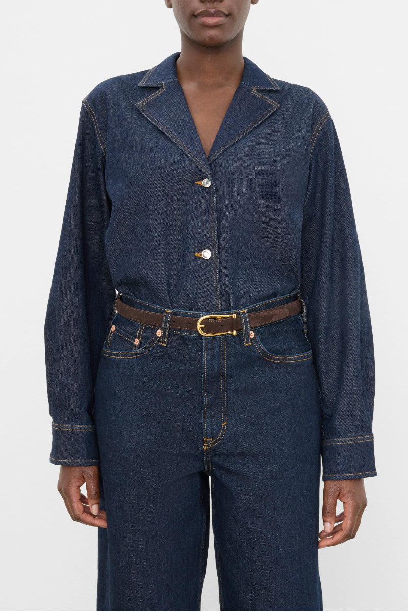 Flattered Betty belt suede - chocolate