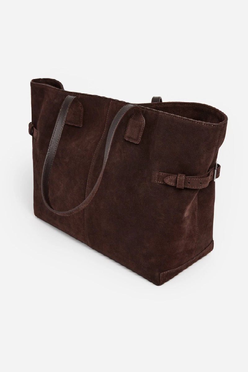 Flattered Lesley Tote bag suede - chocolate