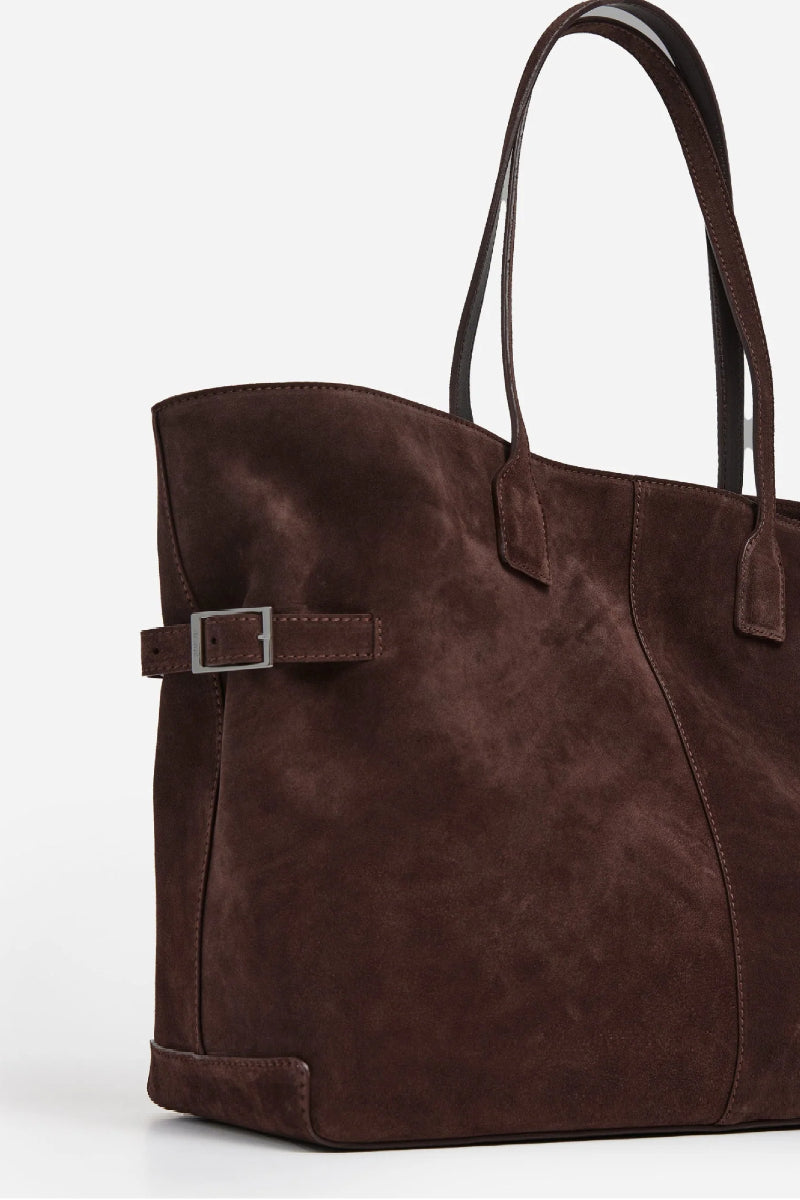 Flattered Lesley Tote bag suede - chocolate