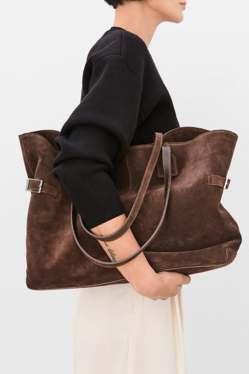 Flattered Lesley Tote bag suede - chocolate