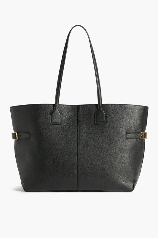 flattered lesley tote bag, musta nahkalaukku