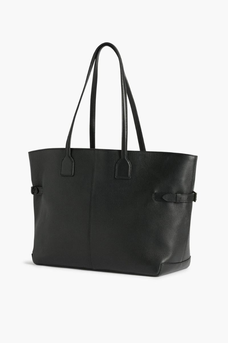 flattered lesley tote bag, musta nahkalaukku