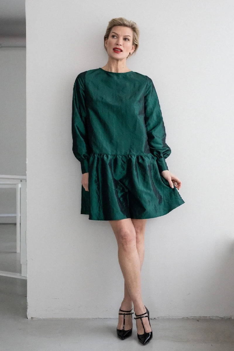 Gauhar Taft Dress - green