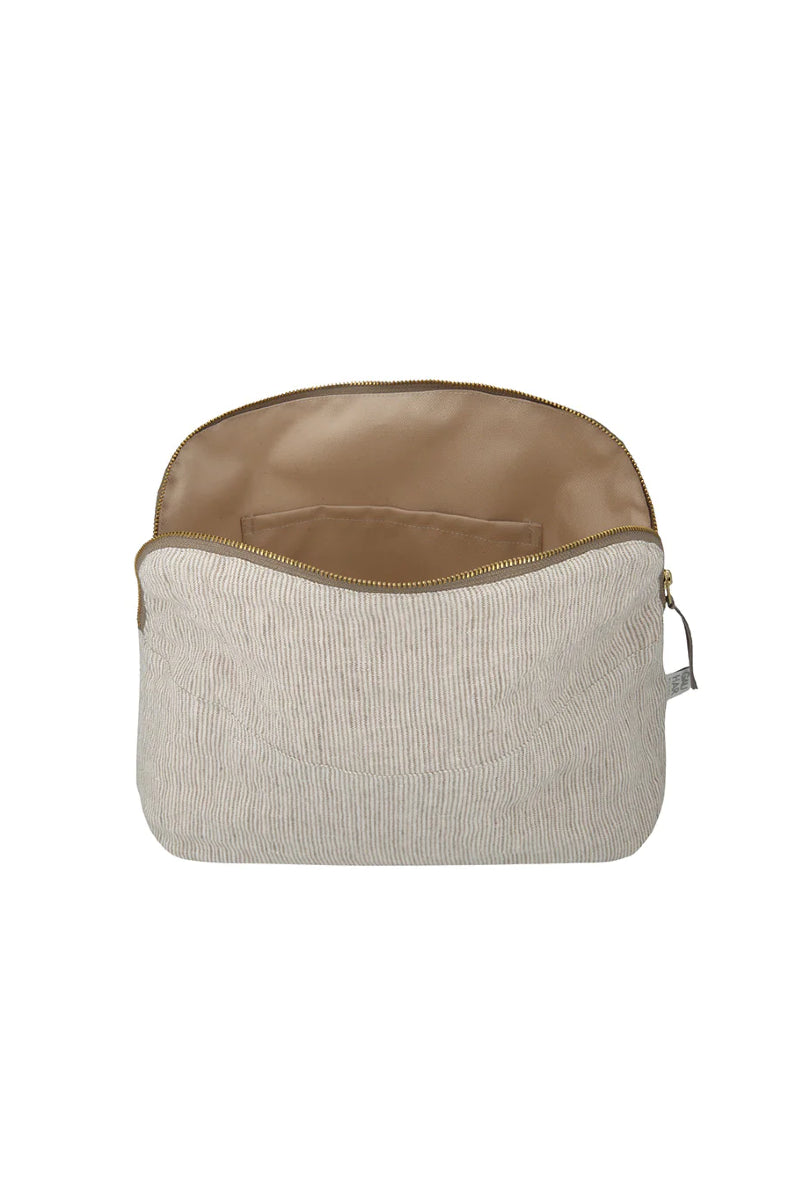Gauhar Cosmetic bag linen striped beige