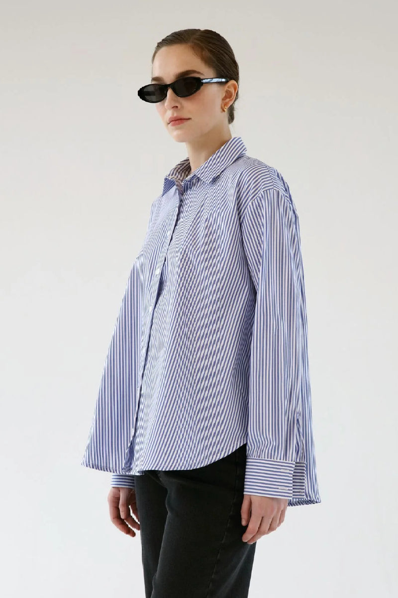 Gauhar Cotton shirt - Blue Stripe