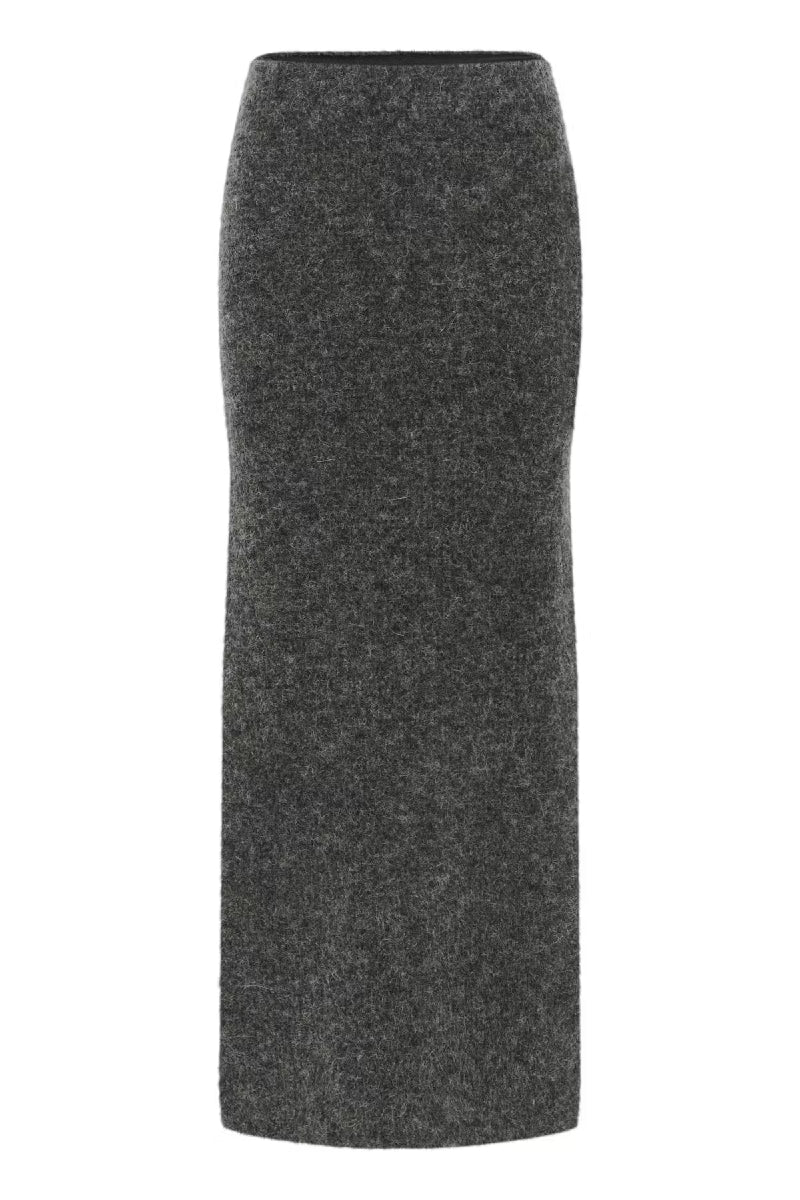 Gestuz AlphaGZ long skirt - charcoal melange