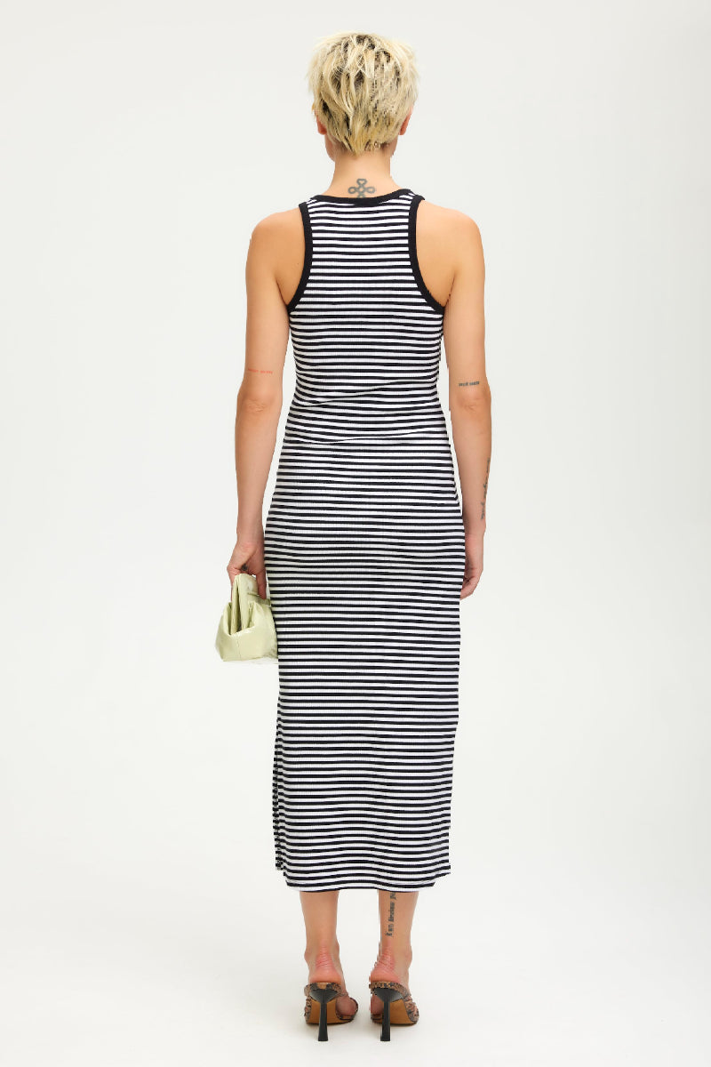 Gestuz DrewGZ striped sl long dress - black/white