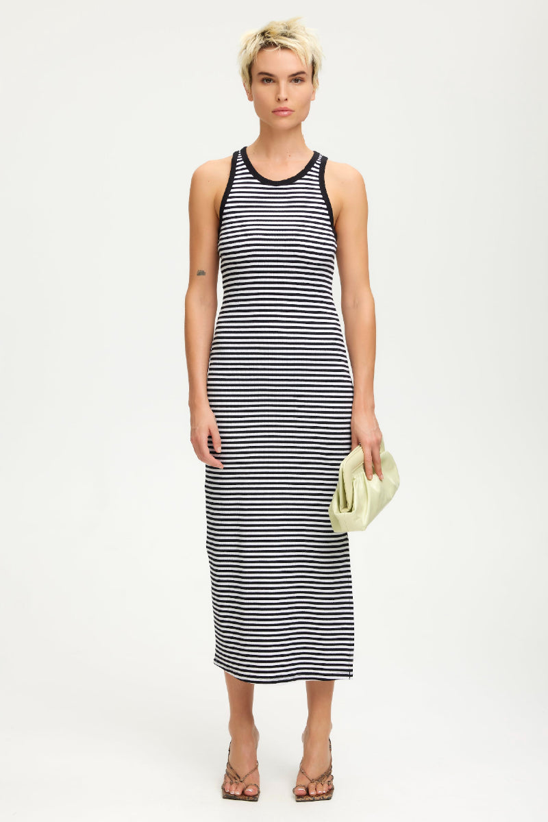 Gestuz DrewGZ striped sl long dress - black/white