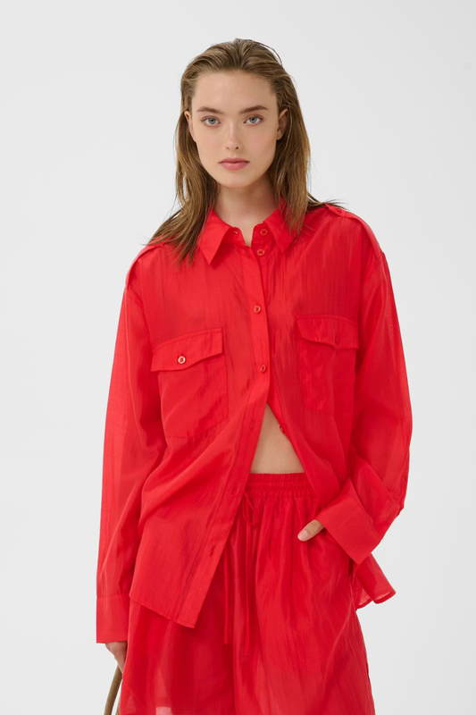 Gestuz GZsiora LS shirt - tomato