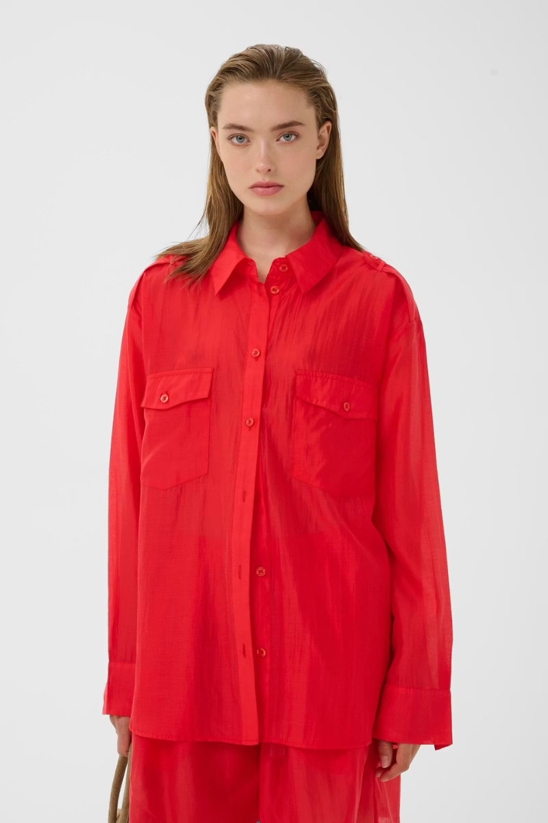Gestuz GZsiora LS shirt - tomato