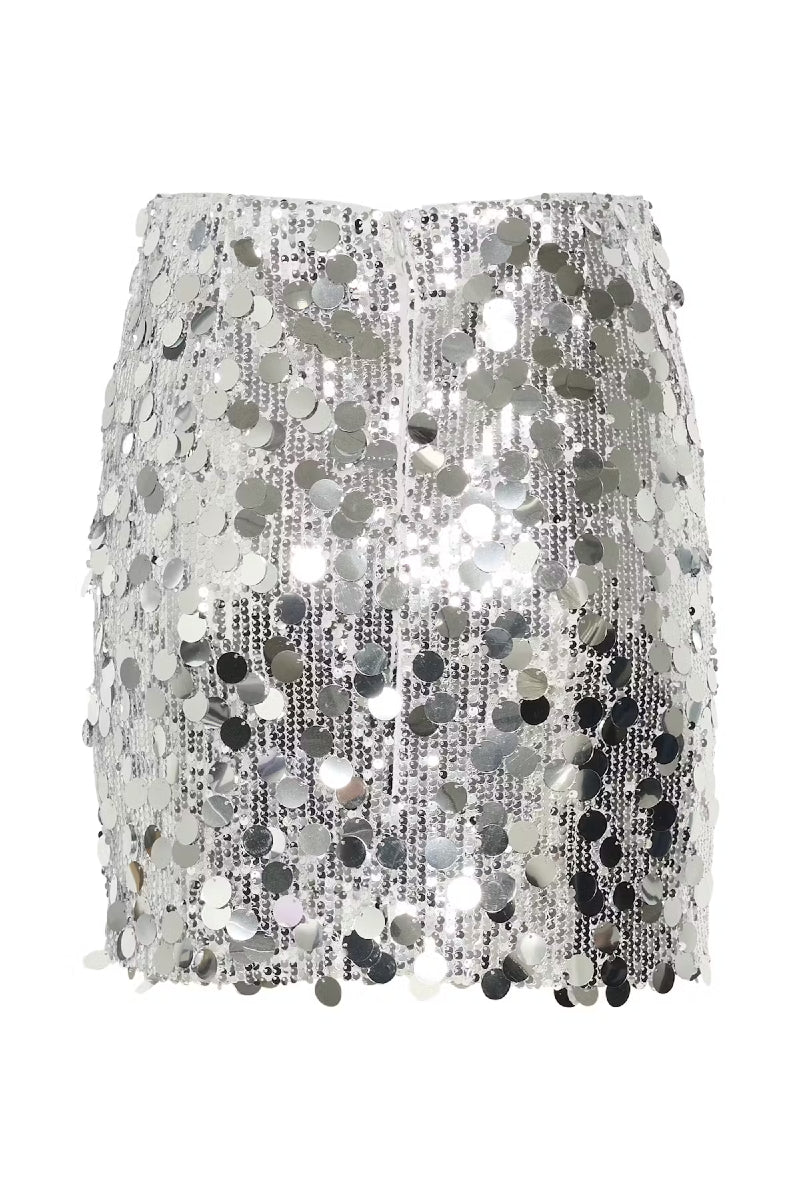 Gestuz GlittaGZ mini skirt - silver sequins