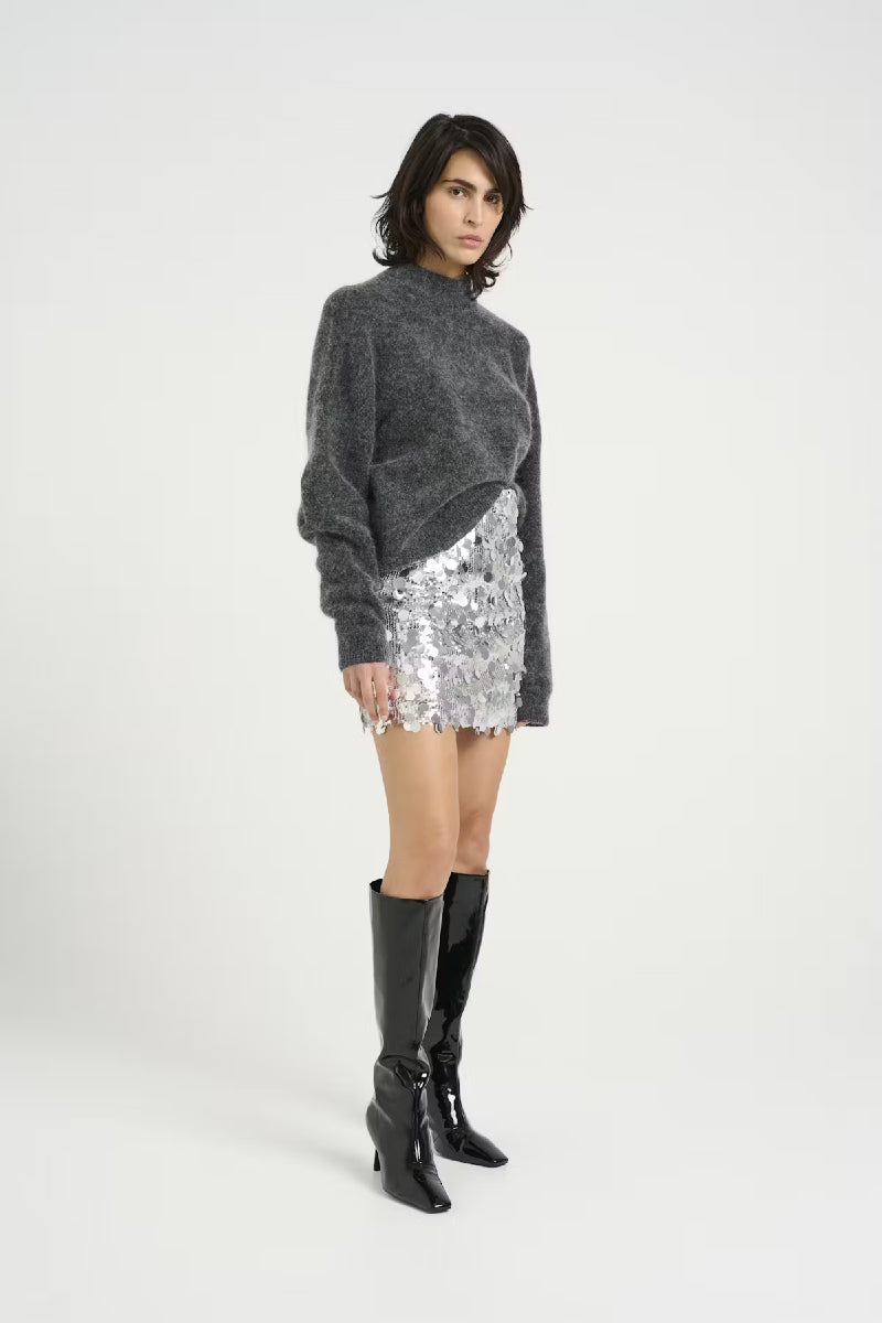 Gestuz GlittaGZ mini skirt - silver sequins