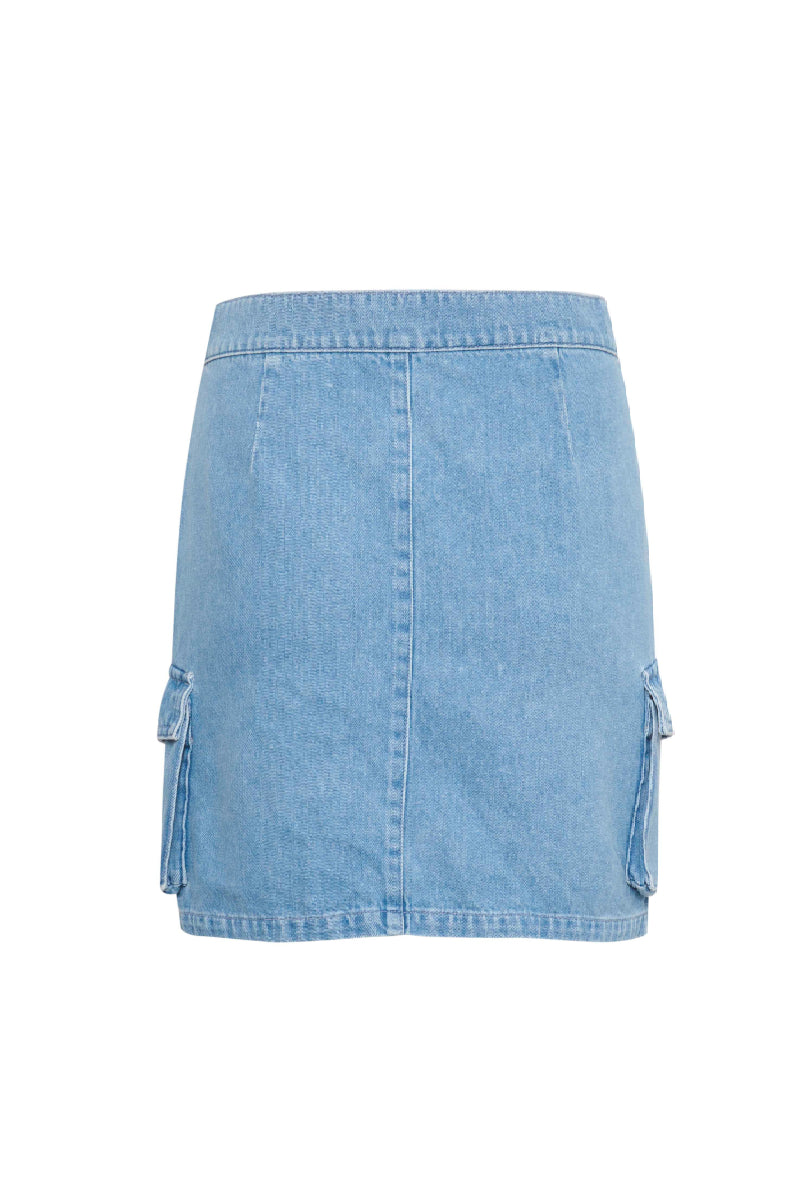 Gestuz ValettaGZ MW mini skirt - mid blue washed