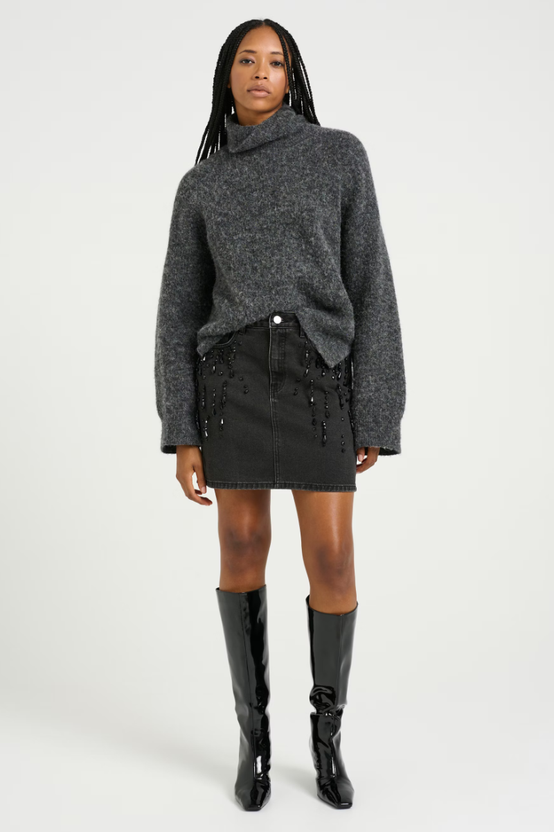 Gestuz SimilinaGZ short skirt - dark grey washed