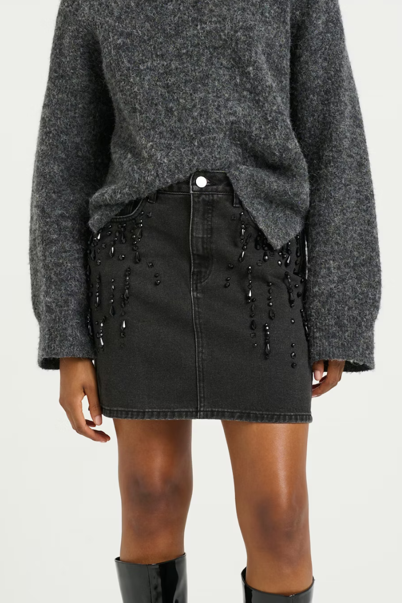 Gestuz SimilinaGZ short skirt - dark grey washed