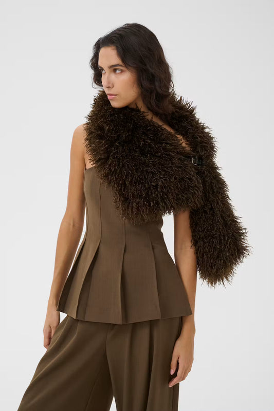 Gestuz GZchoa scarf - slate black / brown