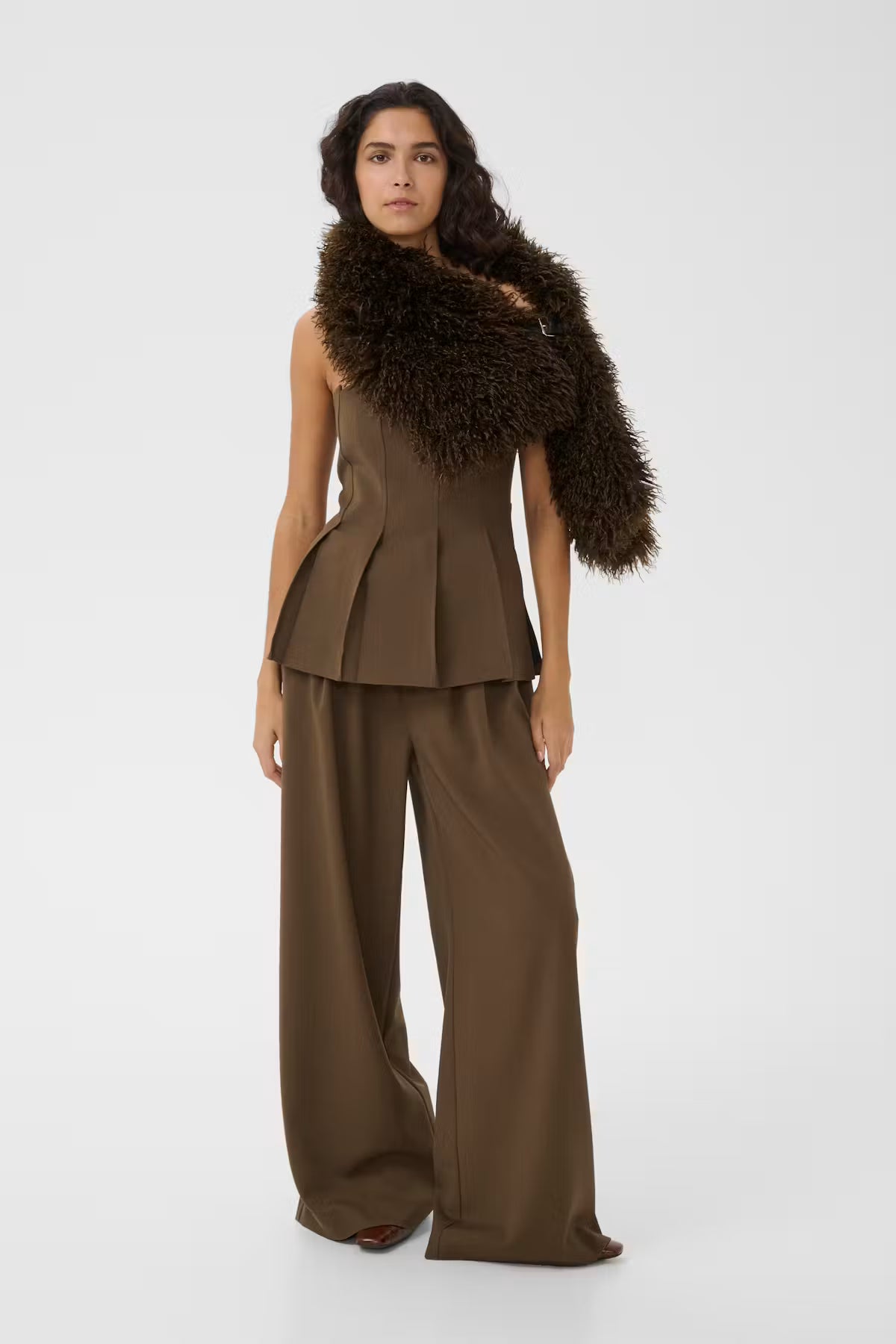 Gestuz GZchoa scarf - slate black / brown