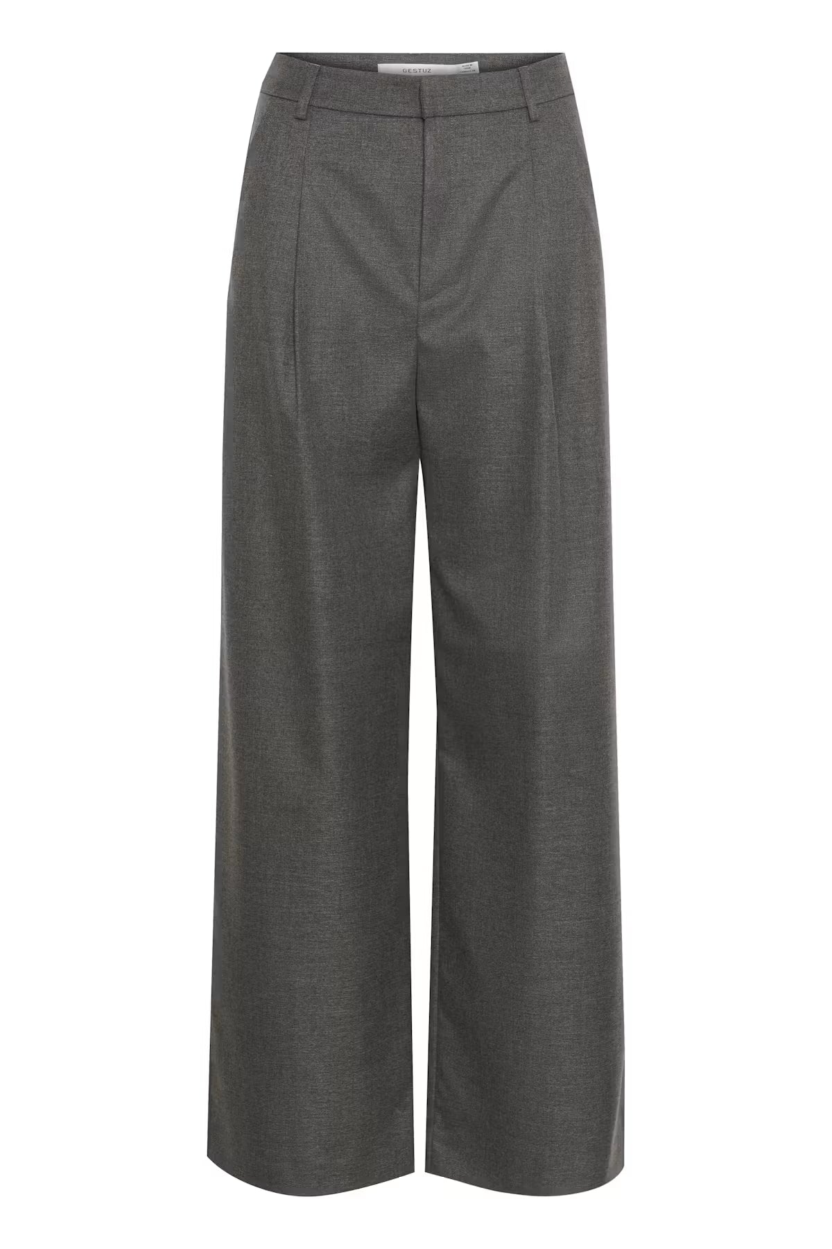 Gestuz GZpaula MW wide pants - dark grey melange