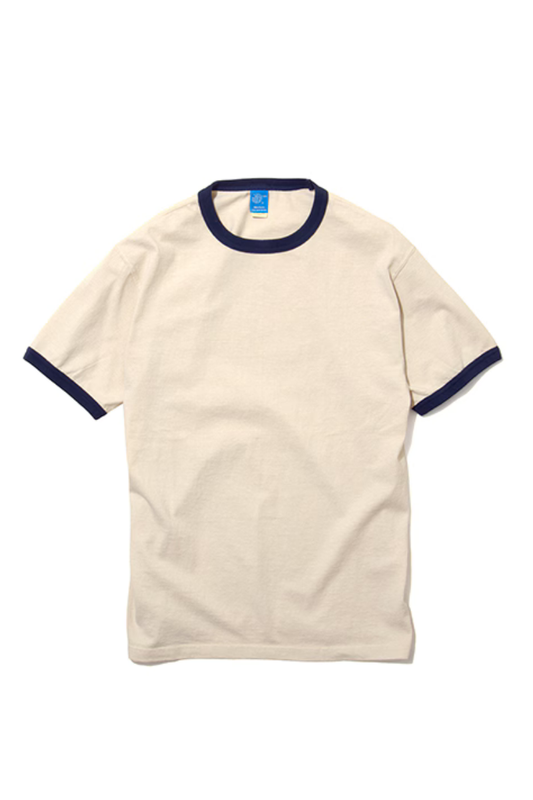 Good On S/S Ringer tee -  off-white / navy