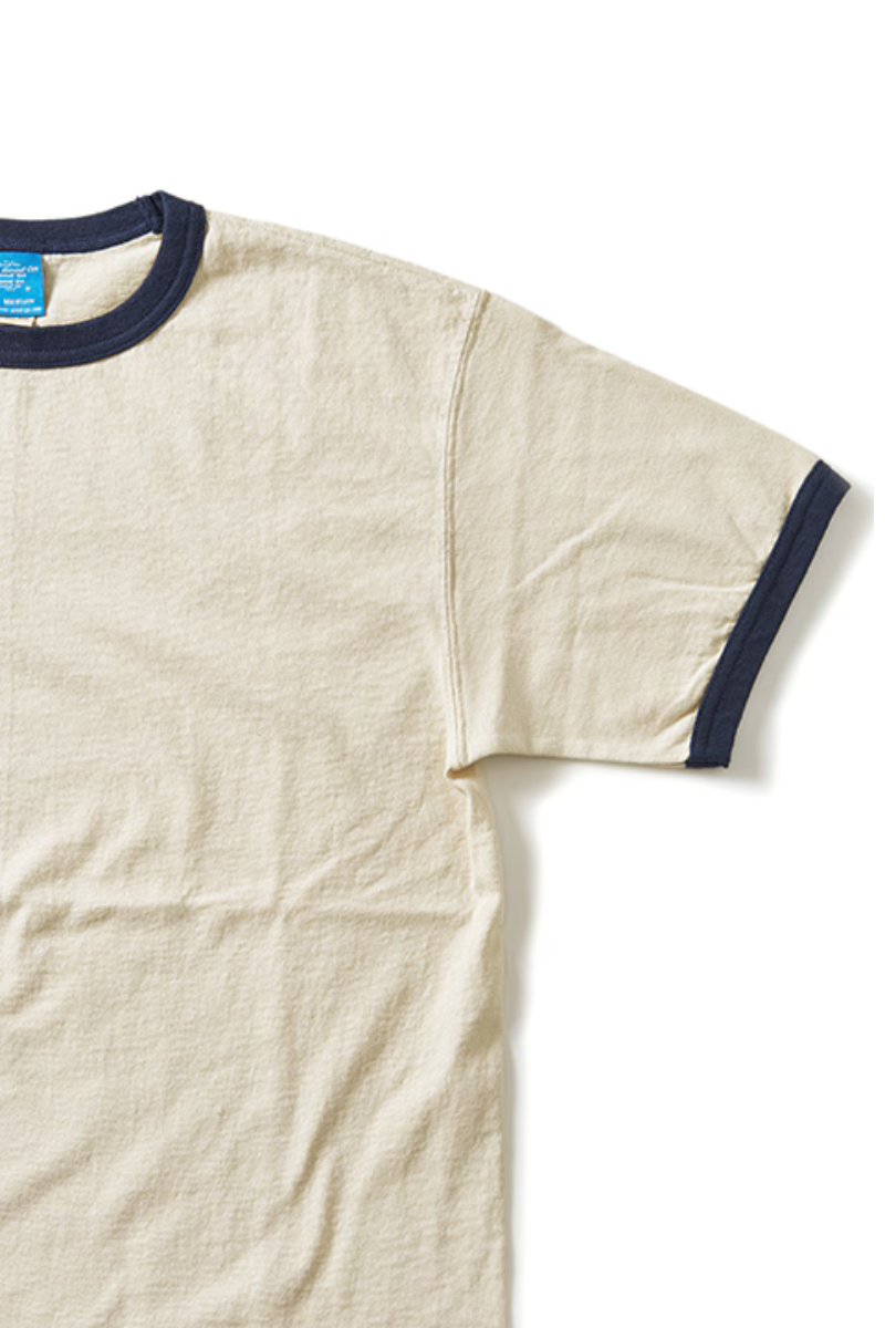 Good On S/S Ringer tee -  off-white / navy