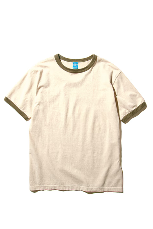 Good On S/S Ringer tee - off-white / olive