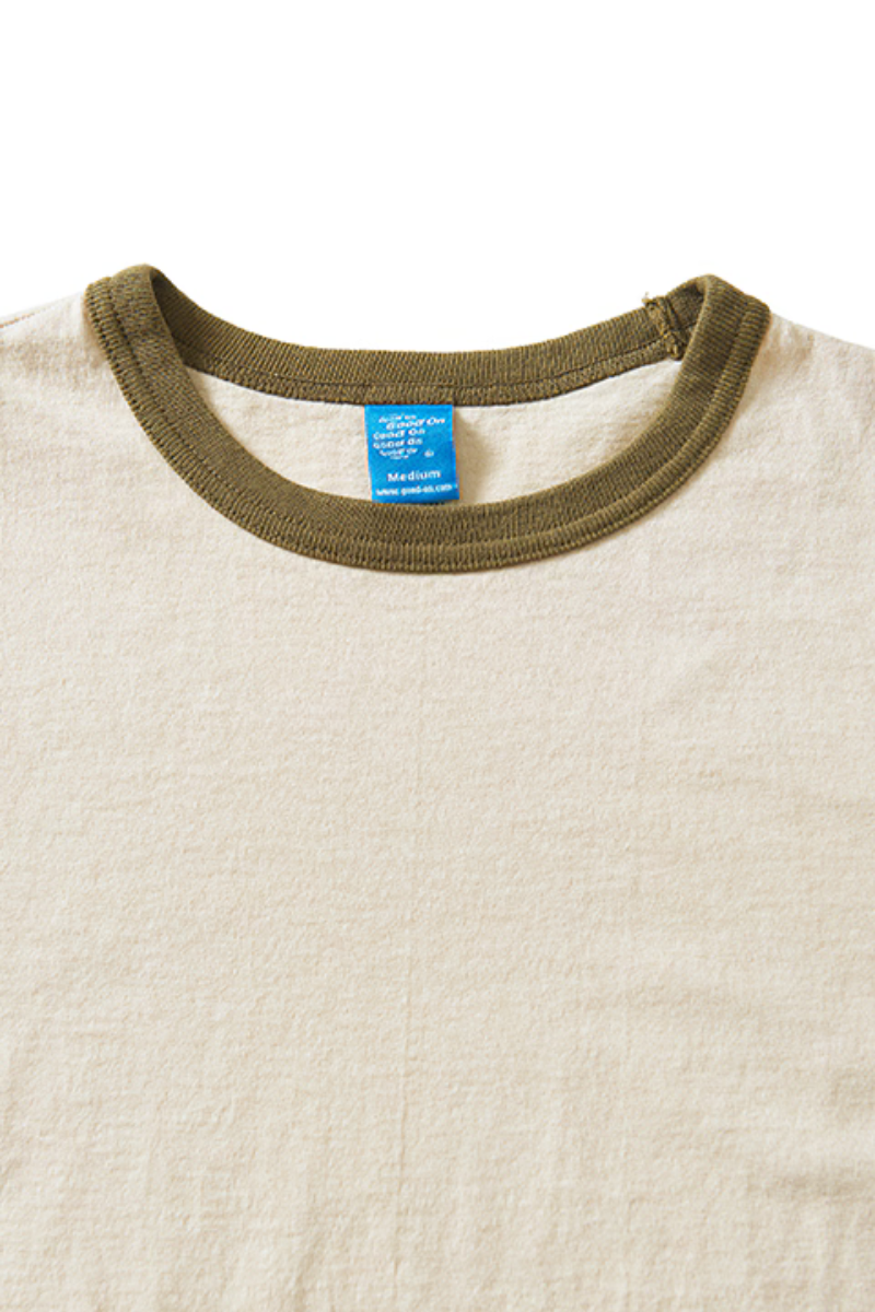 Good On S/S Ringer tee - off-white / olive