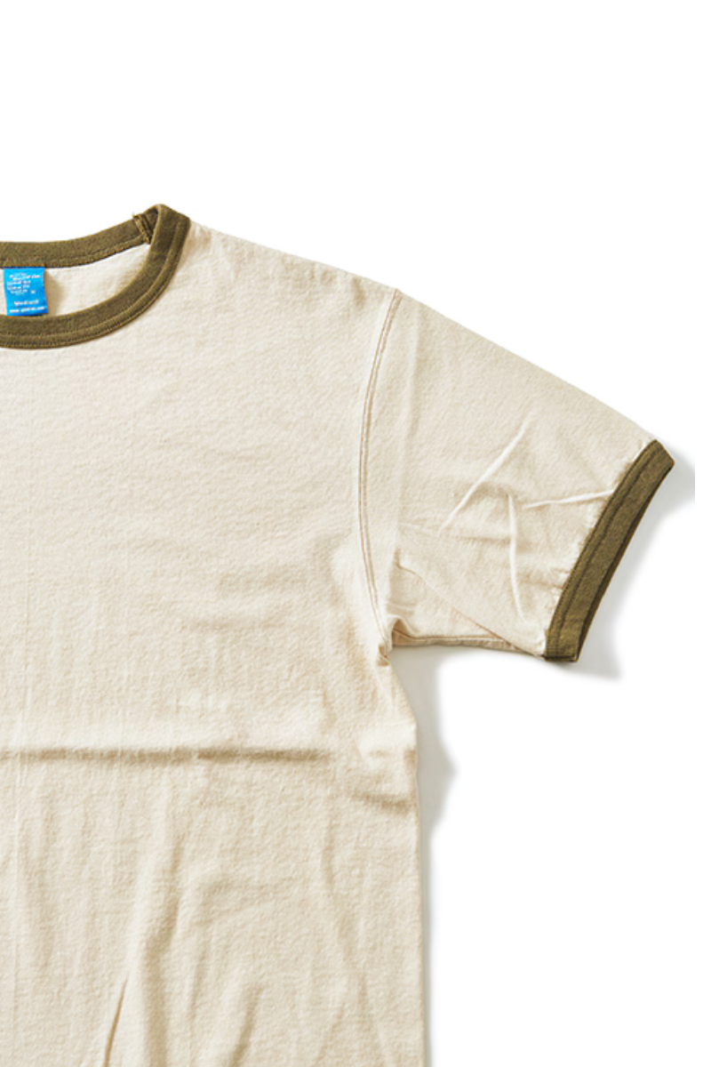 Good On S/S Ringer tee - off-white / olive