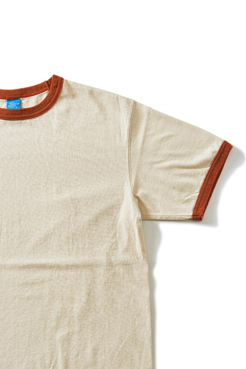 Good On S/S Ringer tee -  off-white / orange
