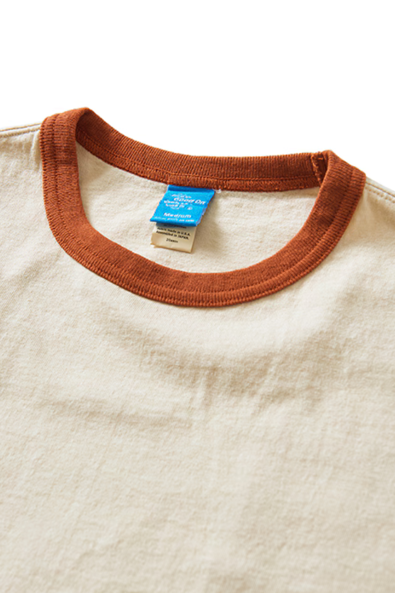 Good On S/S Ringer tee -  off-white / orange