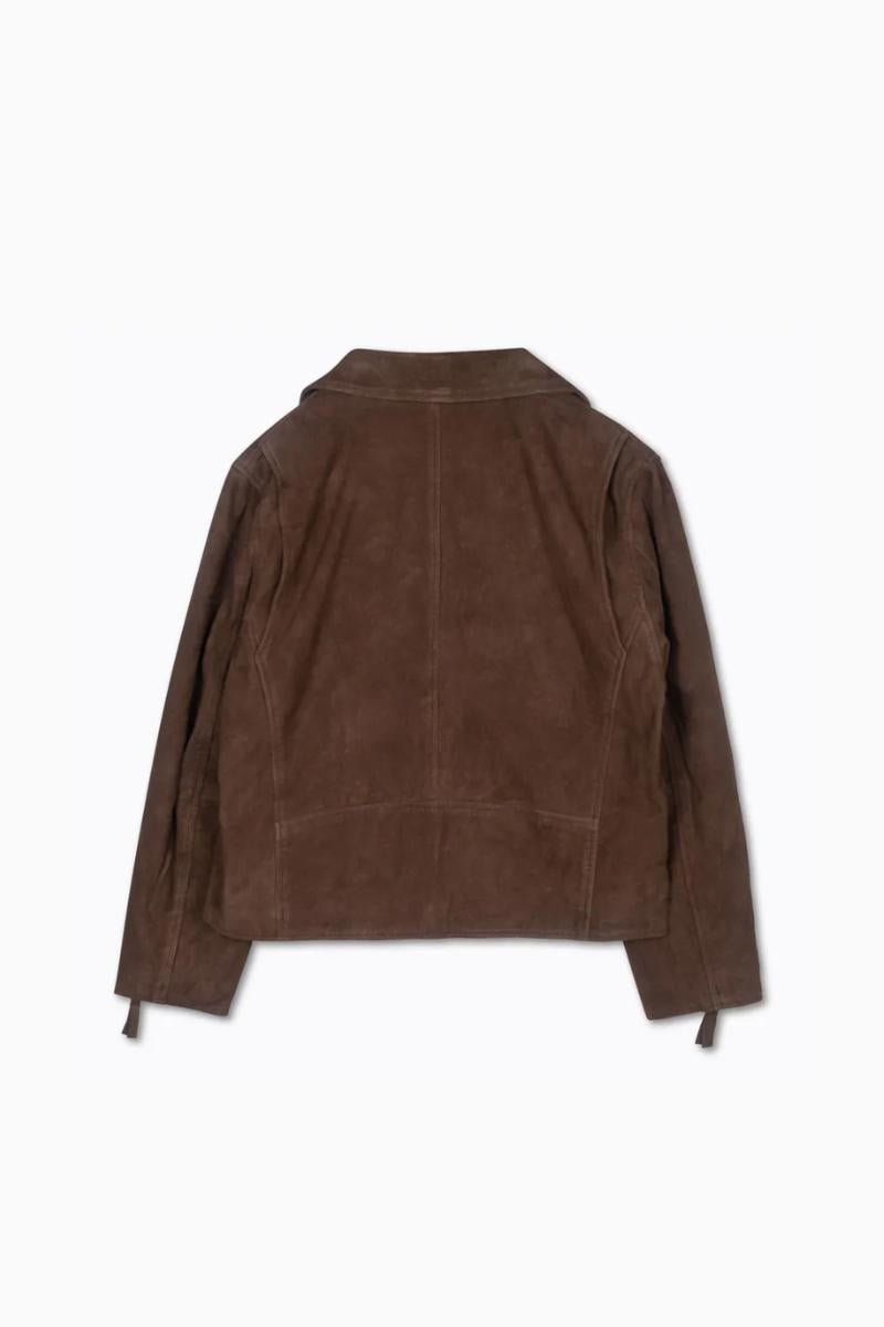 Naisten ruskea biker-takki