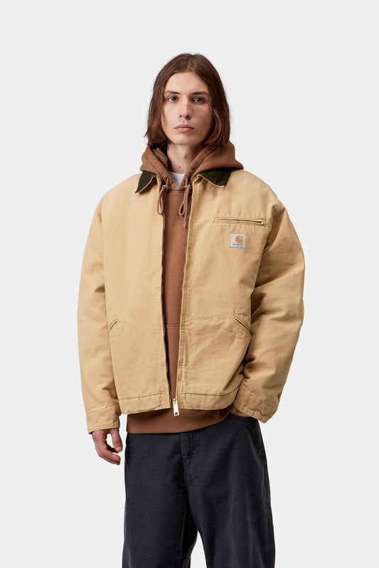 Carhartt WIP OG Detroit Jacket Dusty Hamilton / Tobacco Stone Canvas - mallin yllä, kuva 1