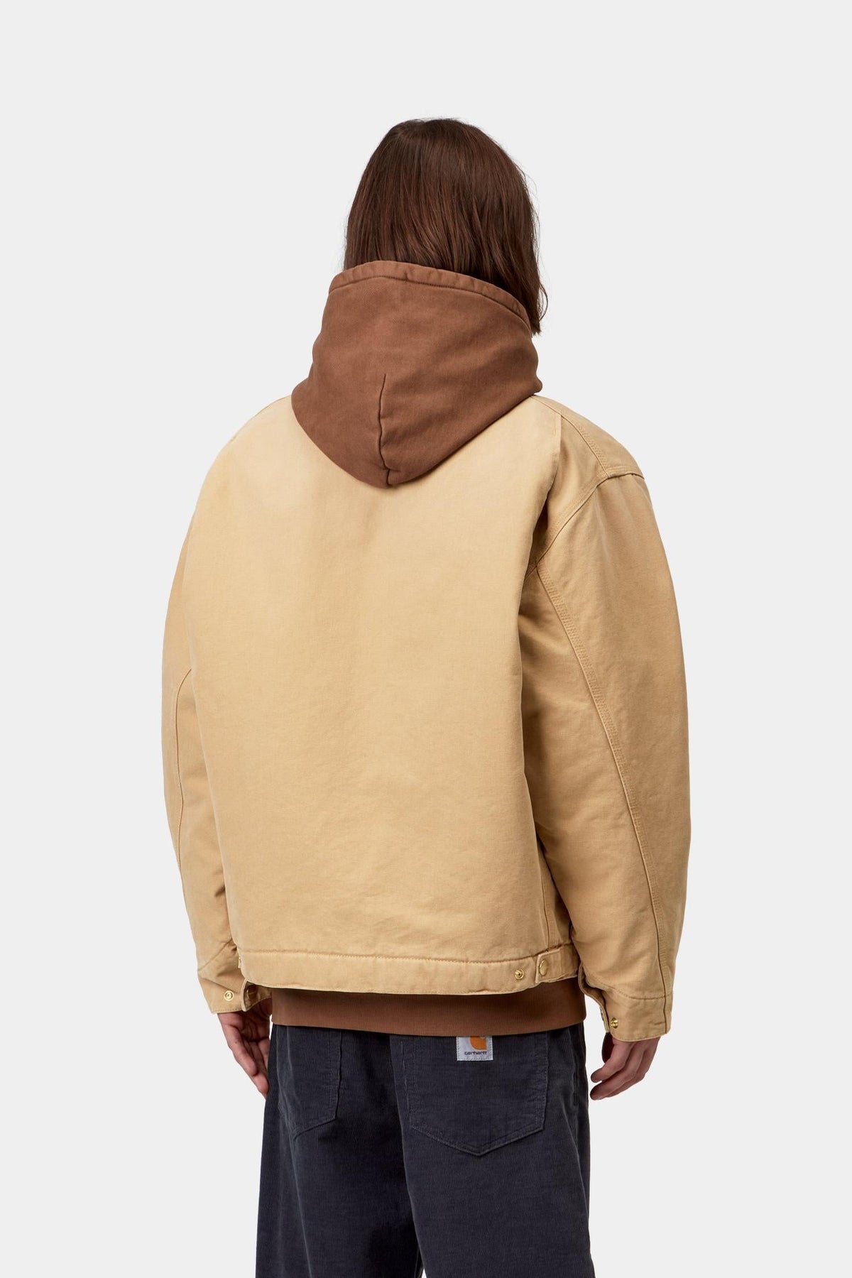Carhartt WIP OG Detroit Jacket Dusty Hamilton / Tobacco Stone Canvas - mallin yllä, kuva 2