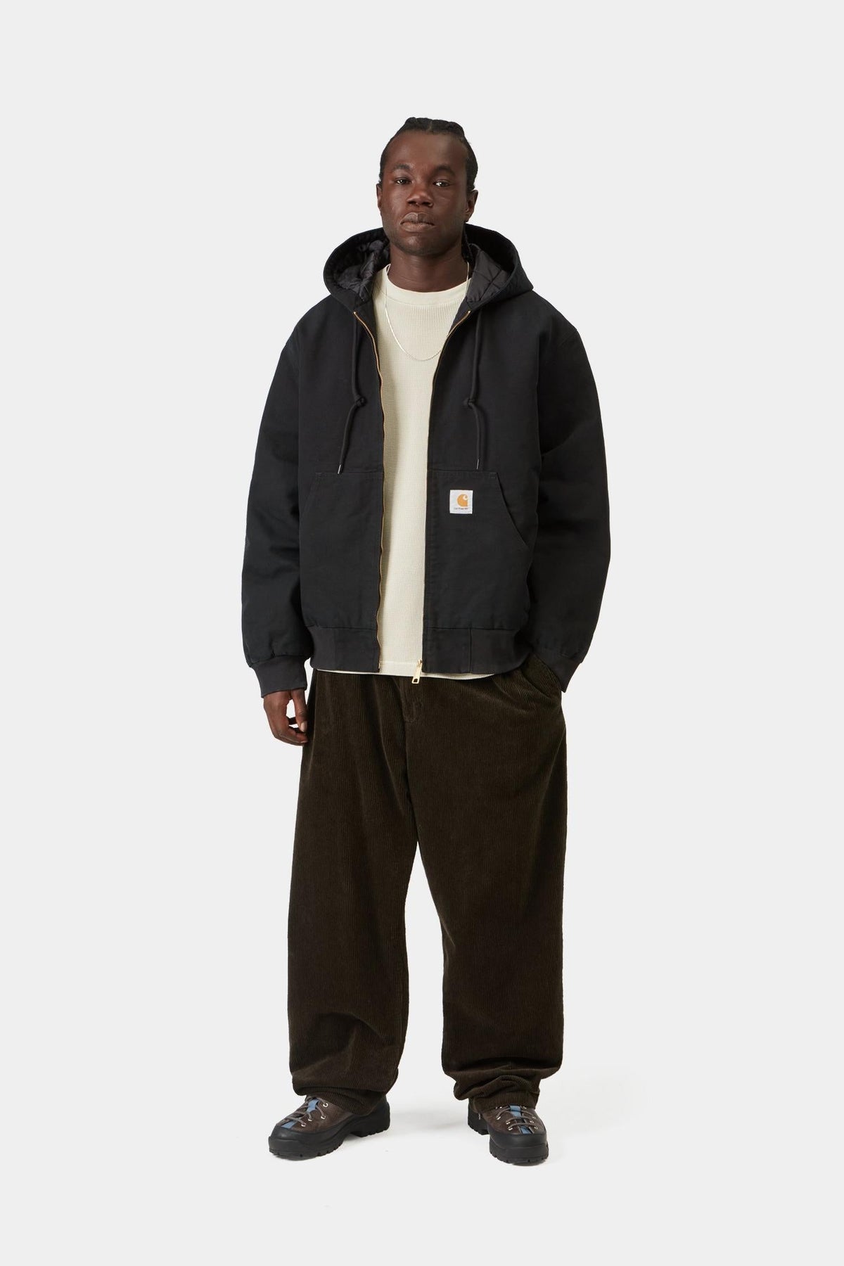 Carhartt WIP OG Active Jacket Black Stone Canvas - mallin yllä, kuva 4