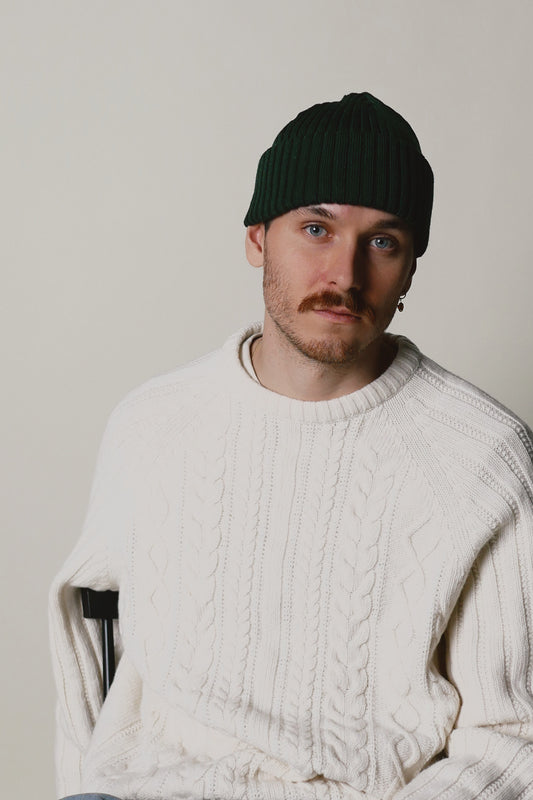 OUNCE garments Harbour merino beanie - green