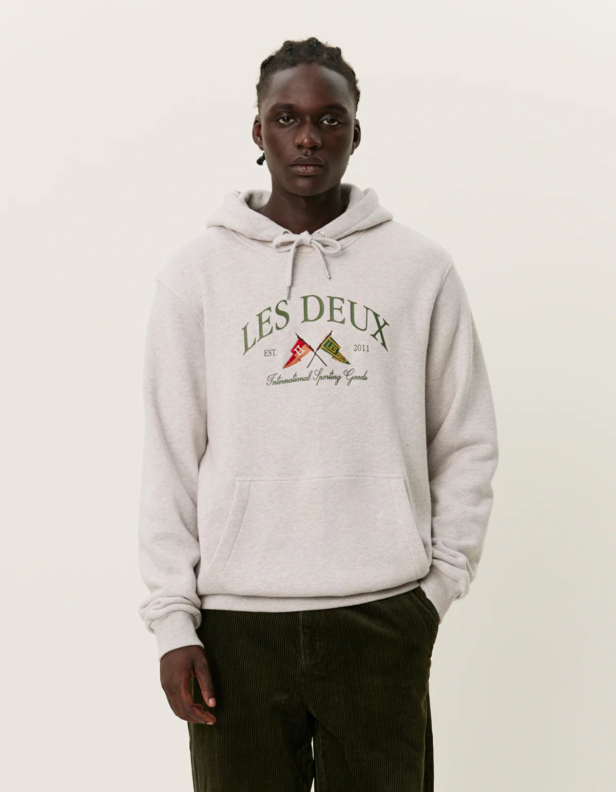 Les Deux Ivy League Hoodie - oatmeal melange