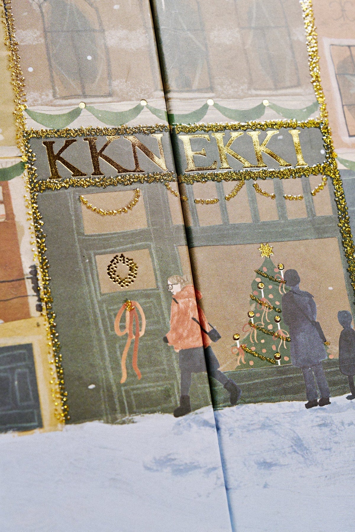 KKNEKKI Advent Calendar 2026 - KKNEKKI-myymälän kuvitusyksityiskohta