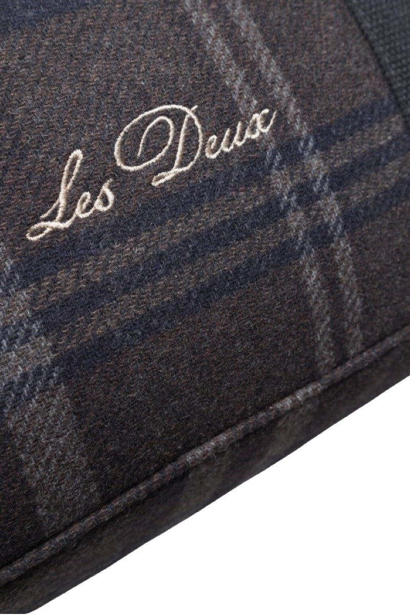 Les Deux Check Wool Weekend bag - coffee brown/dark grey