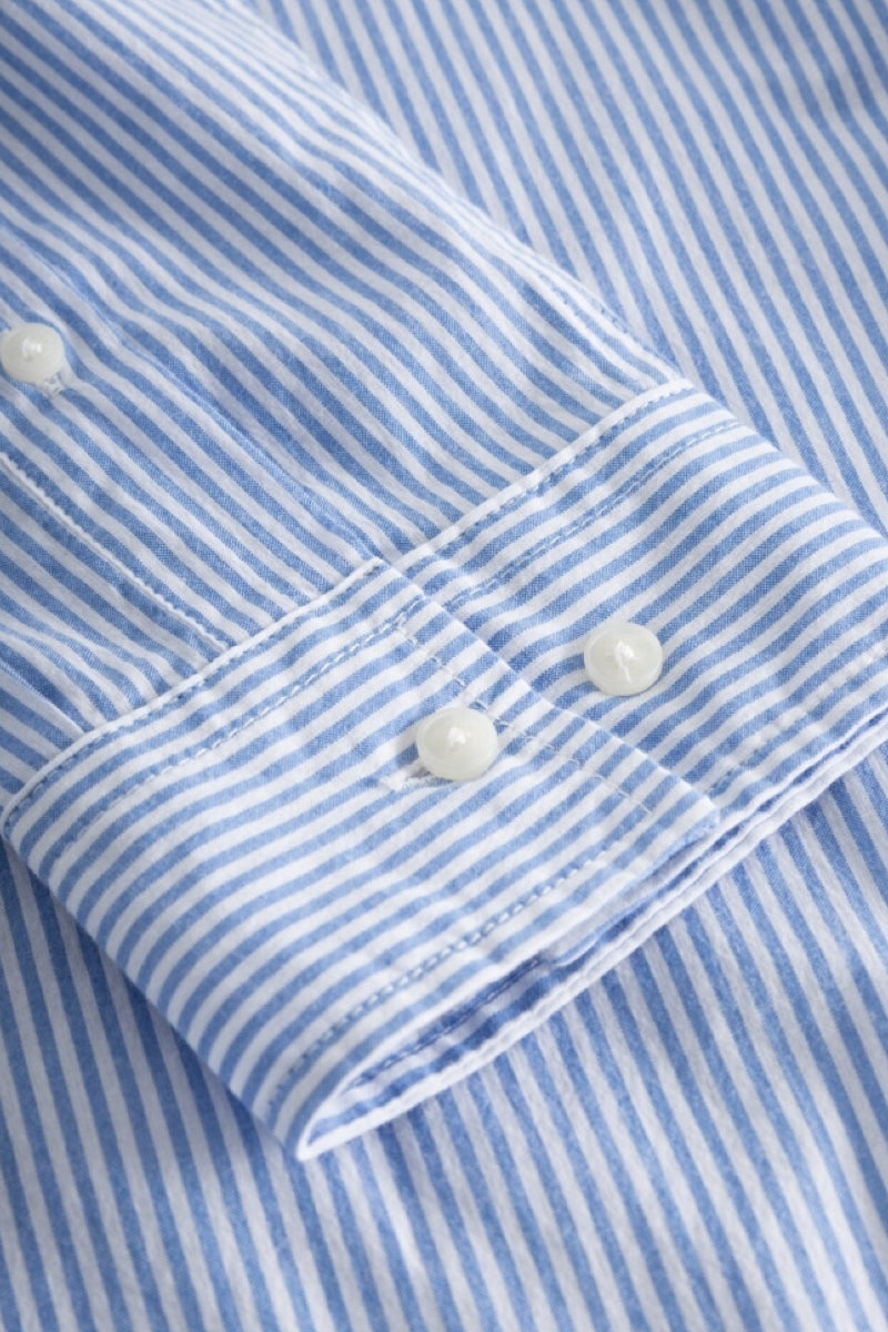 Les Deux Kristian stripe shirt - palace blue/white