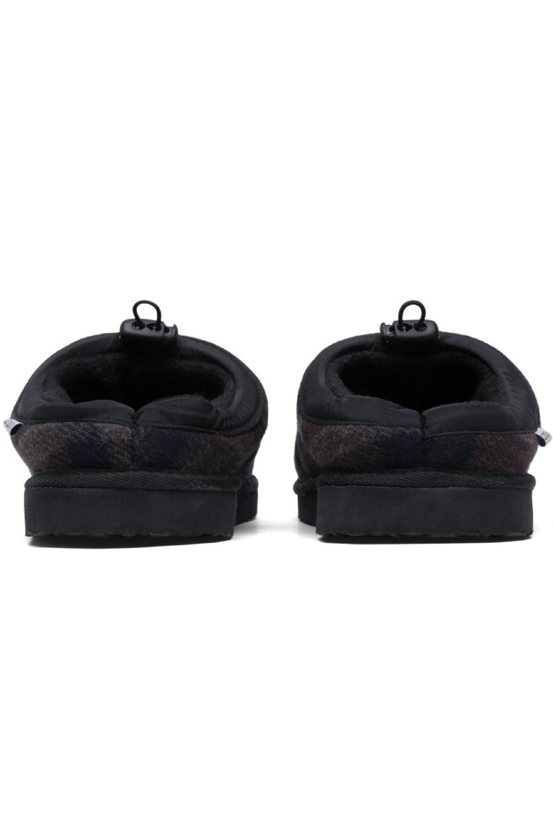 Les Deux Trey Wool check slipper - coffee brown/dark grey