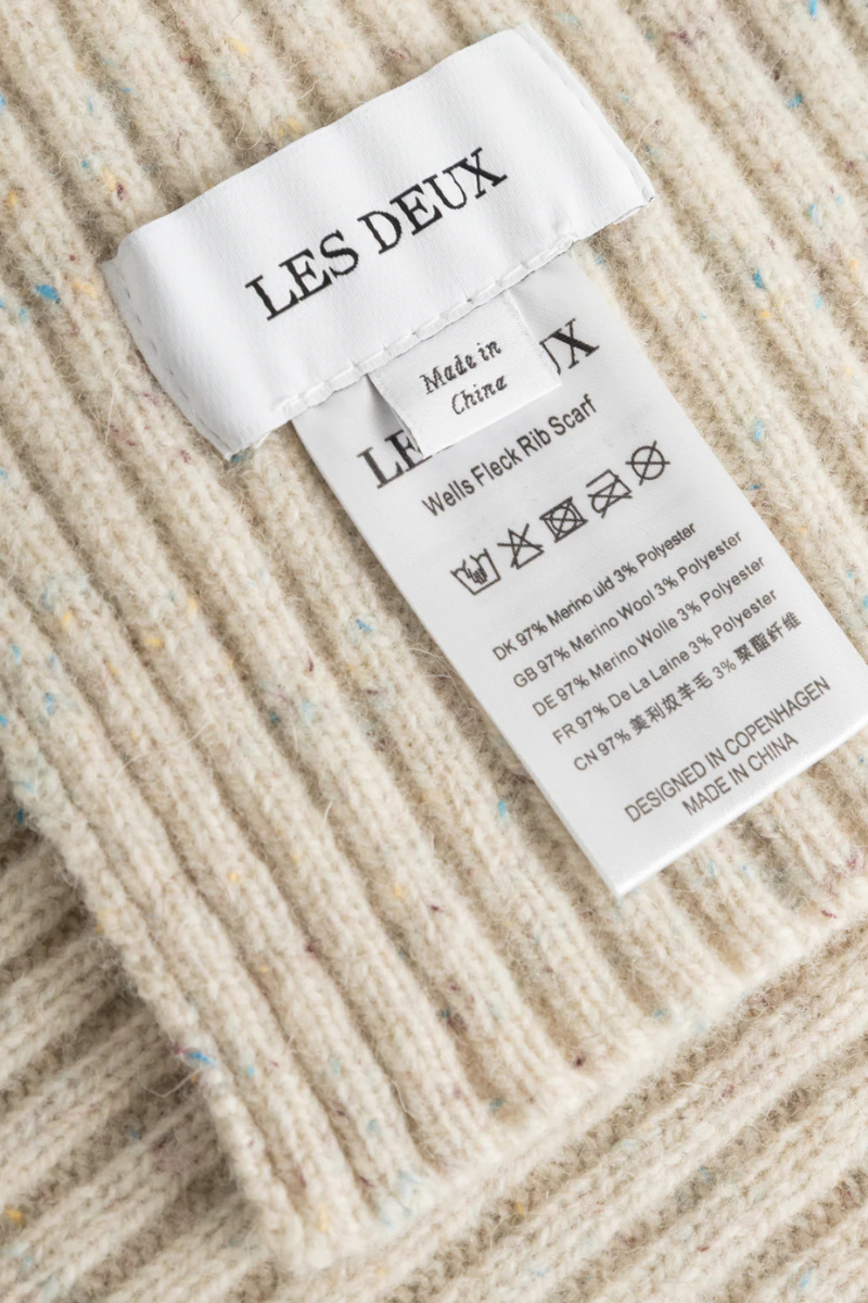 Les Deux Wells Fleck rib scarf - light sand