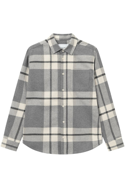 Les Deux Jeremy Flannel Shirt - snow melange/light grey melange