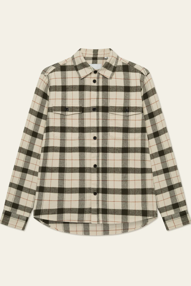 Les Deux Lennon Flannel Check Overshirt - ivory/rosin