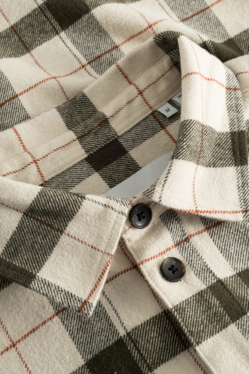 Les Deux Lennon Flannel Check Overshirt - ivory/rosin